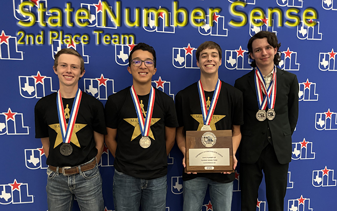 2nd place state Number Sense Team